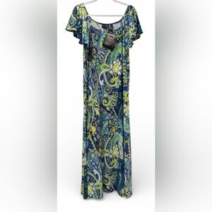 NWT Attitudes by Renee women’s Large short sleeve multicolored paisley dress